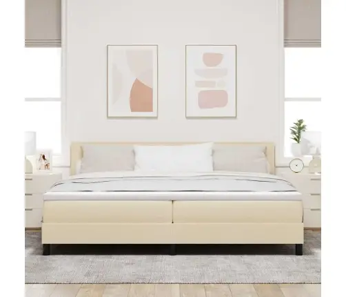 Kiemas Lova Su Čiužiniu Su Led Kreminė 200 X 200 Cm Audinys