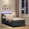 Kaste Guļas Gulta Ar Matraci & Led Tumši Pelēks 80X200 Cm Audums Vidaxl