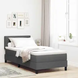 Kastītes Atsperu Gulta Tumši Pelēka 80 X 200 Cm Audums Vidaxl Kastītes Atsperu Gulta Tumši Pelēka 80 X 200 Cm Audums Vidaxl