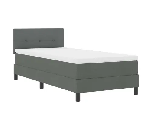 Kaste Guļas Gulta Ar Matraci & Led Tumši Pelēks 80X200 Cm Audums Vidaxl