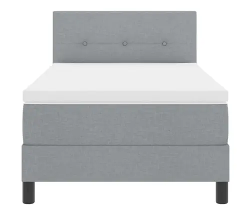 Kiemas Lova Su Čiužiniu Šviesiai Pilka 90 X 190 Cm Audinys