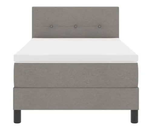 Kastītes Atsperu Gulta Ar Matraci Pelēkbrūna 90 X 190 Cm Audums Vidaxl