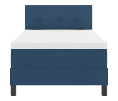 Gultas Atsperu Rāmja Komplekts Ar Matraci Un Led Zilu 90X200 Cm Auduma Vidaxl