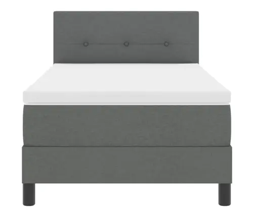 Gultas Pamatne Ar Matraci Un Led Tumši Pelēka 100X200 Cm Audums Vidaxl
