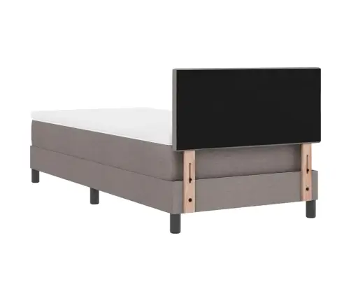 Kastītes Atsperu Gulta Pelēkbrūna 100 X 200 Cm Audums Vidaxl