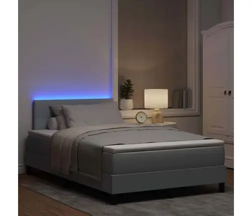 Kaste Gultņa Ar Matresi Un Led Gaismu Gaiši Pelēka 120X200 Cm Audums Vidaxl