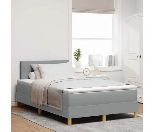 Kaste Gultņa Ar Matresi Un Led Gaismu Gaiši Pelēka 120X200 Cm Audums Vidaxl