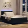 Gultas Rāmis Ar Matraču Un Led Melnā Krāsā 120X200 Cm Audums Vidaxl