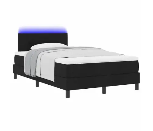 Gultas Rāmis Ar Matraču Un Led Melnā Krāsā 120X200 Cm Audums Vidaxl