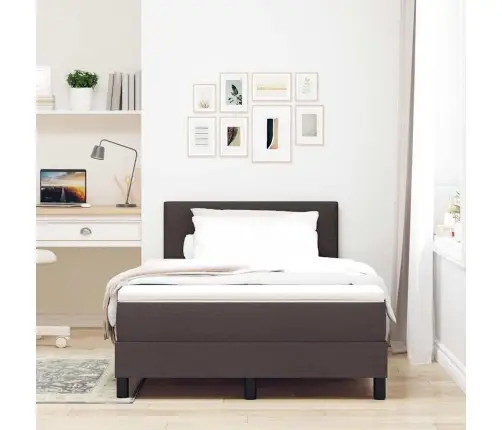 Kastītes Atsperu Gulta Tumši Brūna 120 X 200 Cm Audums Vidaxl