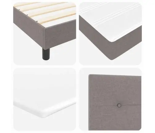 Dīvāna Gulta Ar Matraci Un Led Taupe 120X200 Cm Audums Vidaxl