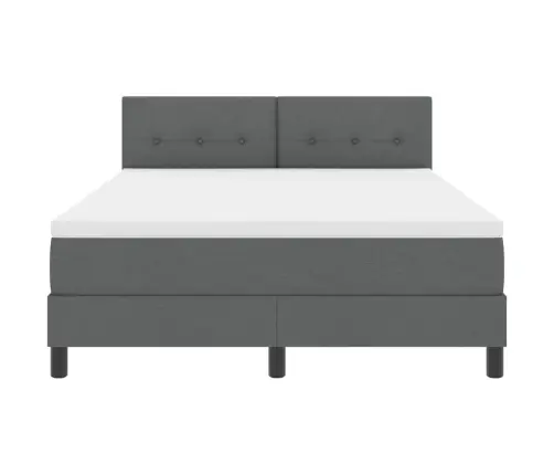 Kastītes Atsperu Gulta Tumši Pelēka 140 X 200 Cm Audums Vidaxl