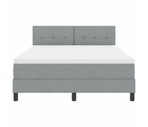 Kiemas Lova Su Čiužiniu Šviesiai Pilka 160 X 200 Cm Audinys