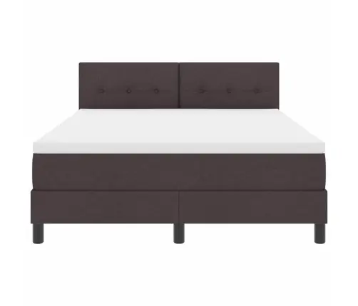 Kiemas Lova Su Čiužiniu Tamsiai Rudas 160 X 200 Cm Audinys