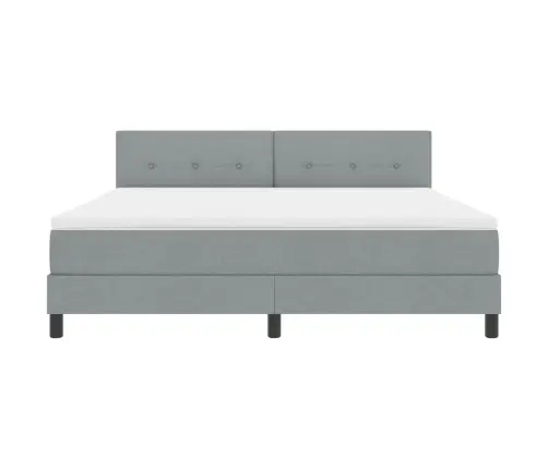 Kiemas Lova Su Čiužiniu Šviesiai Pilka 180 X 200 Cm Audinys