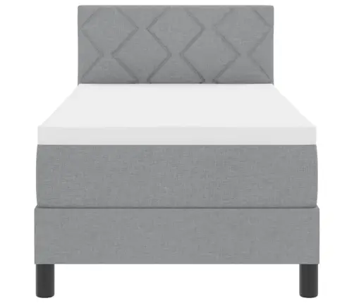 Kastes Atsperu Gulta Ar Matraci Un Led Gaismu Gaismas Pelēkā 80X200 Cm Auduma Vidaxl