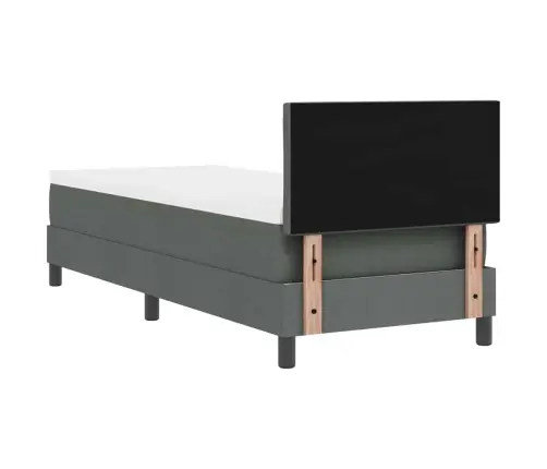 Kiemas Lova Su Čiužiniu Tamsiai Pilka 80 X 200 Cm Audinys