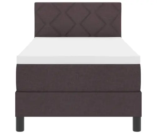 Kiemas Lova Su Čiužiniu Tamsiai Rudas 80 X 200 Cm Audinys