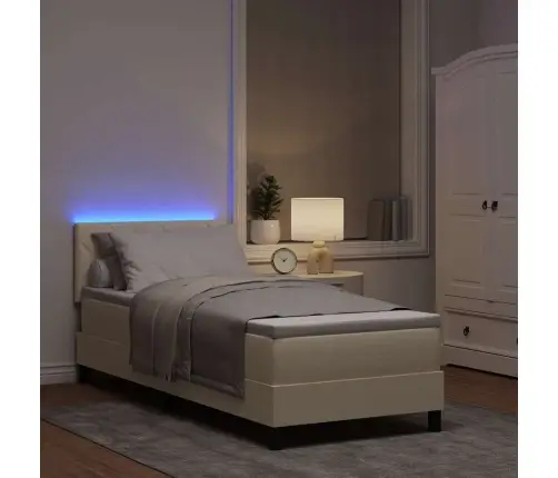 Kiemas Lova Su Čiužiniu Kreminė 80 X 200 Cm Audinys