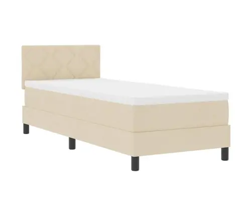 Kiemas Lova Su Čiužiniu Kreminė 80 X 200 Cm Audinys