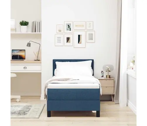 Kiemas Lova Su Čiužiniu Mėlyna 80 X 200 Cm Audinys