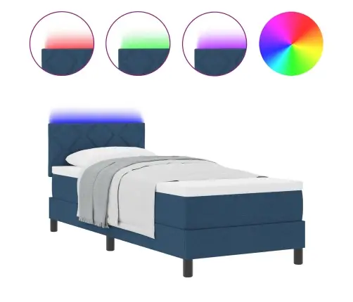 Kiemas Lova Su Čiužiniu Mėlyna 80 X 200 Cm Audinys