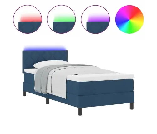 Kiemas Lova Su Čiužiniu Mėlyna 90 X 190 Cm Audinys