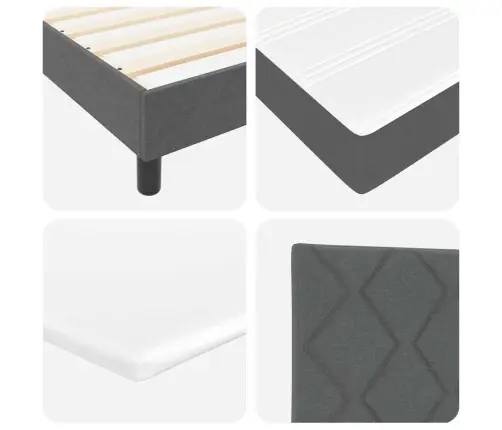 Gultas Rāmis Ar Matraci & Led Tumši Pelēks 120X200 Cm Audums Vidaxl