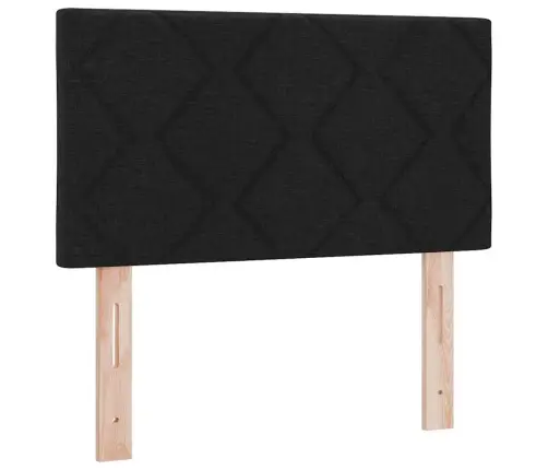 Kastītes Pavasara Gulta Ar Matraci Un Led, Melnā 120X200 Cm Audumā Vidaxl