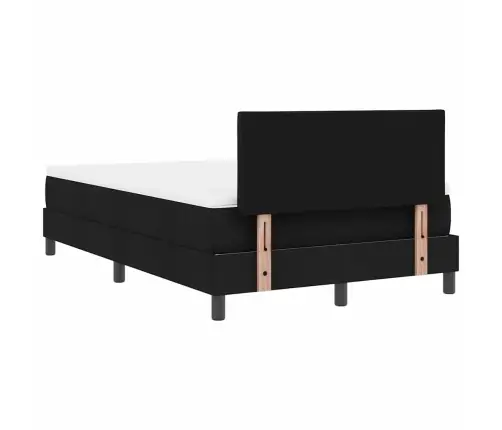 Kastītes Pavasara Gulta Ar Matraci Un Led, Melnā 120X200 Cm Audumā Vidaxl