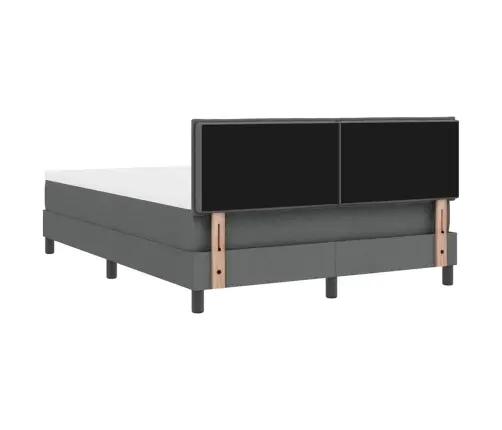 Kastes Gulta Ar Matraci & Led Tumši Pelēks 140X190 Cm Audums Vidaxl