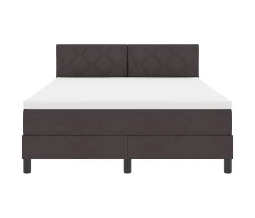 Kastes Atsperu Gulta Ar Matraci & Led Tumši Brūna 140X200 Cm Audums Vidaxl Kastes Atsperu Gulta Ar Matraci & Led Tumši Brūna 140X200 Cm Audums Vidaxl