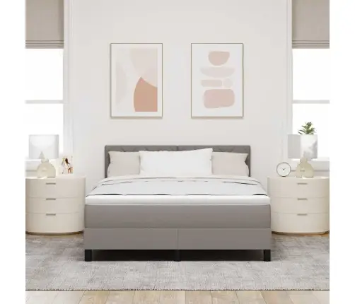 Kiemas Lova Su Čiužiniu Taupe 140 X 200 Cm Audinys