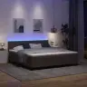 Kastes Atsperu Gulta Ar Matraci Un Led Tumši Brūns 180X200 Cm Audums Vidaxl
