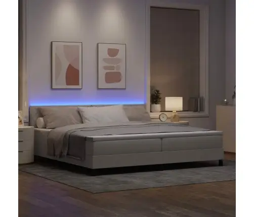 Kastītes Atsperu Gulta Pelēkbrūna 200 X 200 Cm Audums Vidaxl