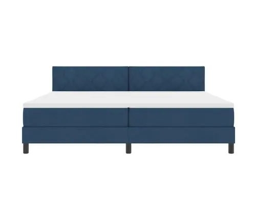 Kastes Atsperes Gulta Ar Matraci & Led Zils 200X200 Cm Audums Vidaxl