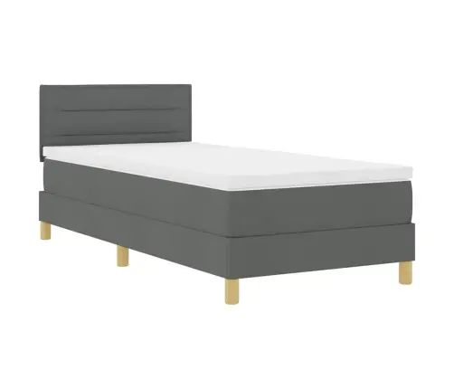 Kiemas Lova Su Čiužiniu Tamsiai Pilka 80 X 200 Cm Audinys