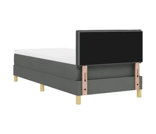 Kiemas Lova Su Čiužiniu Tamsiai Pilka 80 X 200 Cm Audinys
