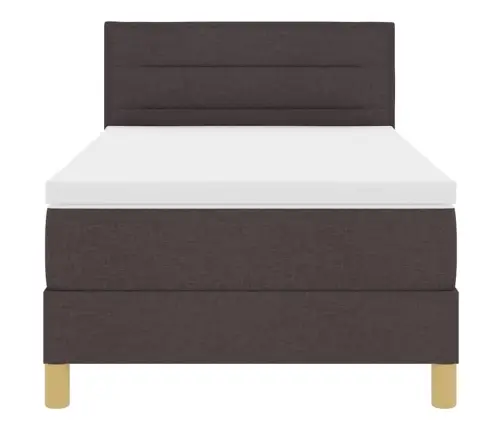 Kastītes Atsperu Gulta Tumši Brūna 90 X 190 Cm Audums Vidaxl