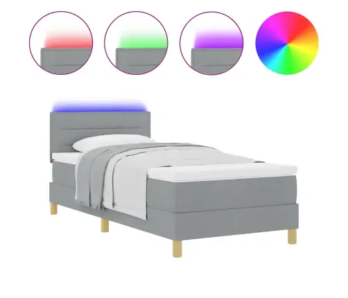 Led Čiužinio Lova Šviesiai Pilka 90 X 200 Cm Audinys