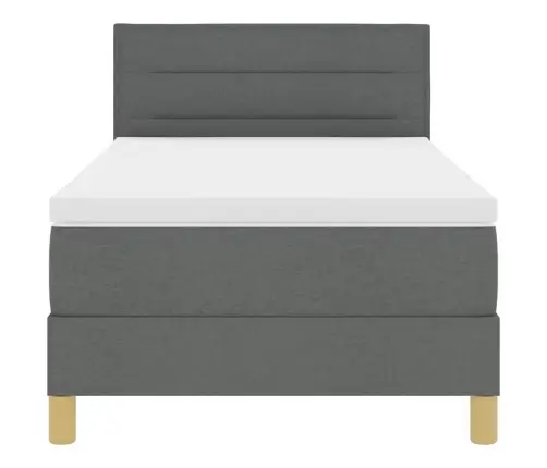 Gulta Ar Matraci Un Led Tumši Pelēka 90X200 Cm Audums Vidaxl