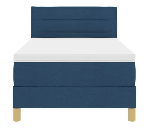 Kastes Gulta Ar Matraci Un Led Zila 100X200 Cm Audums Vidaxl