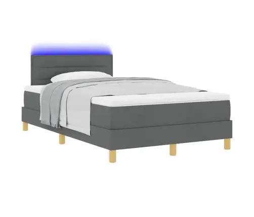 Led Čiužinio Lova Su Led Tamsiai Pilka 120 X 190 Cm Audinys