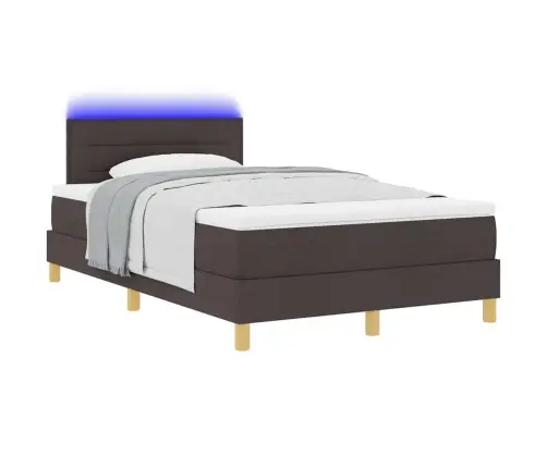 Kastītes Atsperu Gulta Tumši Brūna 120 X 190 Cm Audums Vidaxl