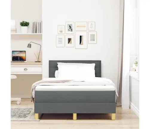 Pavasara Gulta Ar Matraču & Led Tumši Pelēks 120X200 Cm Audums Vidaxl