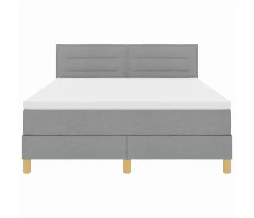 Led Čiužinio Lova Su Led Šviesiai Pilka 140 X 190 Cm Audinys