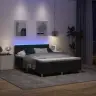 Led Gultas Pamatne Ar Matraci Ar Led Melna 140 X 190 Cm Audums Vidaxl
