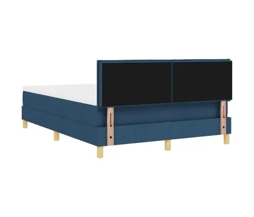 Led Gultas Pamatne Ar Matraci Ar Led Zila 140 X 190 Cm Audums Vidaxl