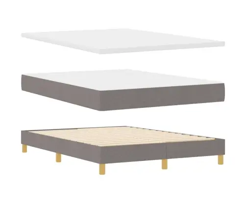Led Box Spring Voodi Lediga Pruunikashall 140 X 200 Cm Kangas