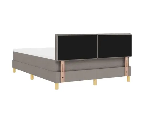 Led Box Spring Voodi Lediga Pruunikashall 140 X 200 Cm Kangas